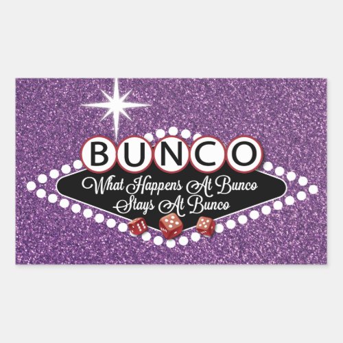 Purple Giltter What Happens At Bunco Envelope Seal