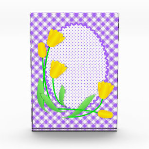 Purple Gingham and Flowers Background Award