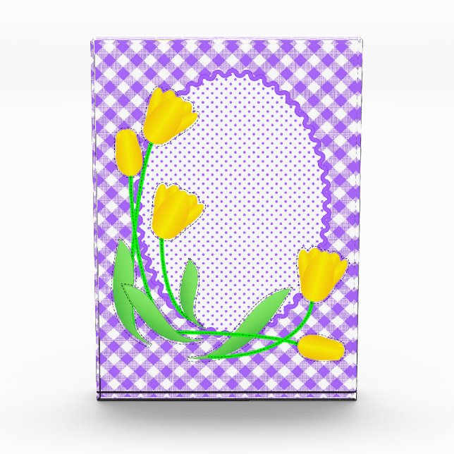 Purple Gingham and Flowers Background Award (Front)