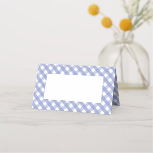 Purple Gingham Check Pattern Place Card