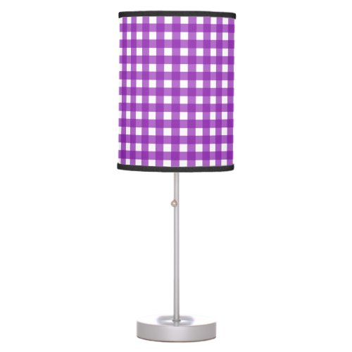 Purple Gingham Check Table Lamp