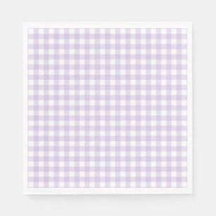 Purple Gingham Coquette Bow Party Dessert Napkins