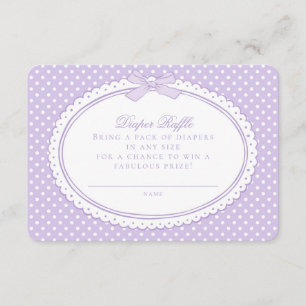 Purple Gingham Coquette  Diaper Raffle Enclosure Card