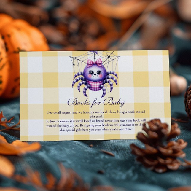 Purple Gingham Halloween Books for Baby Enclosure Card (Creator Uploaded)