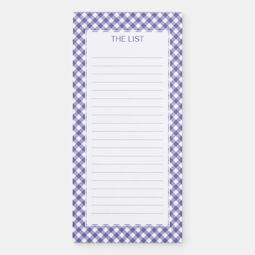 Purple Gingham Magnetic Notepad