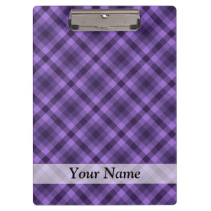 Purple gingham pattern clipboard