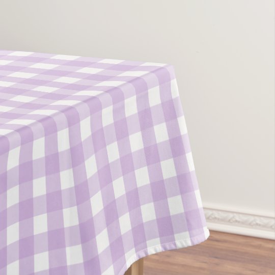 Purple Gingham Pattern Tablecloth