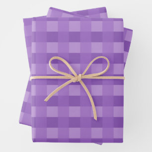 Purple Gingham Pattern Wrapping Paper