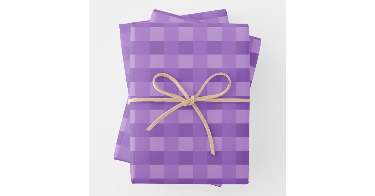 Purple Gingham Pattern Wrapping Paper | Zazzle