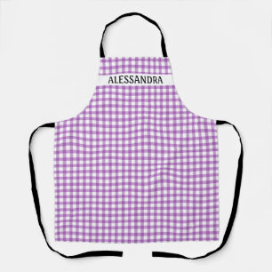 Purple Gingham Personalized Country Farmhouse Apron