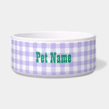 Purple Gingham Personalized Pet Name - Customized
