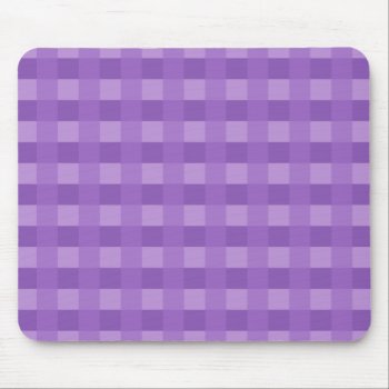 Purple Gingham Plaid Pattern Mouse Pad by whimsydesigns at Zazzle