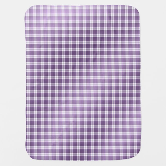 Purple Gingham Plaid V2 Stroller Blanket (Front)