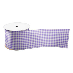 Purple Gingham Satin Ribbon