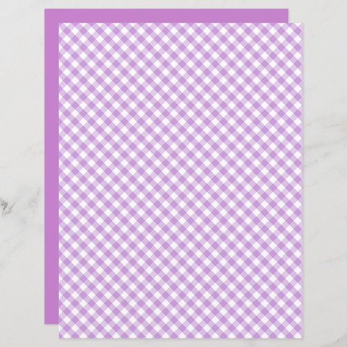 Purple Gingham Scrapbook Paper