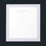 Purple gingham sweet simple personalized kids notepad<br><div class="desc">With its cute lilac purple gingham frame, this notepad is the perfect way to send a sweet personalized note. The text reads "a little note from" and includes room for a name, but it can be edited to say anything you'd like. Makes a great stocking stuffer for a little girl...</div>