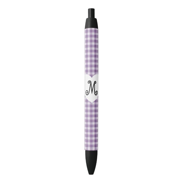 Purple Gingham with a Heart Pen (Front Vertical)
