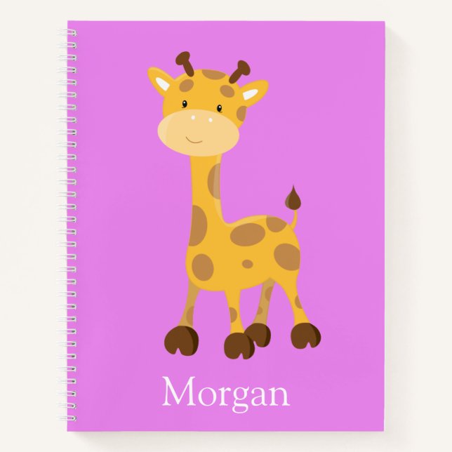 Purple Giraffe Facts Notebook (Front)