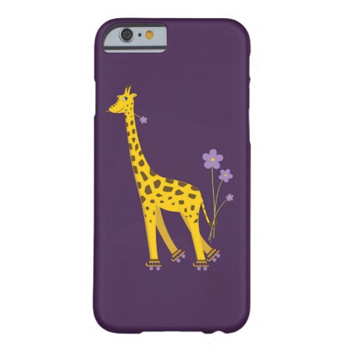 Purple Giraffe Funny Skating Barely There iPhone 6 Case