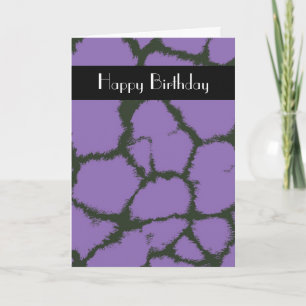 Purple Giraffe Fur Pattern Birthday Card