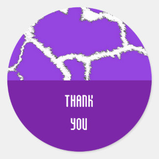 Purple Giraffe Fur Pattern Classic Round Sticker