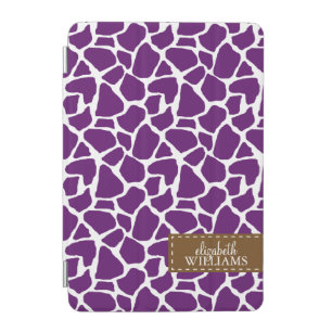 Purple Giraffe Pattern Personalized iPad Mini Cover