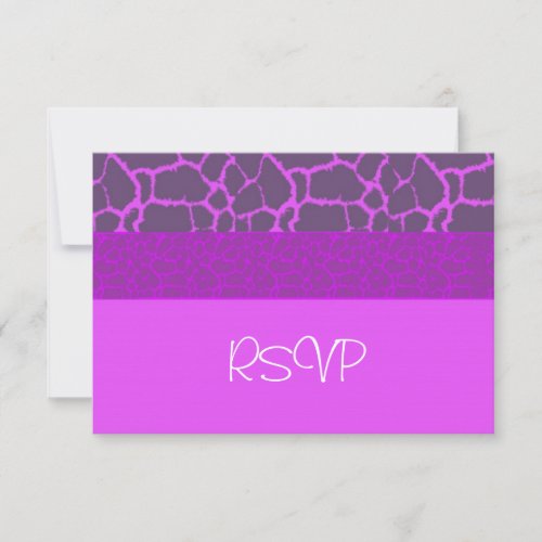 Purple Giraffe Pattern RSVP