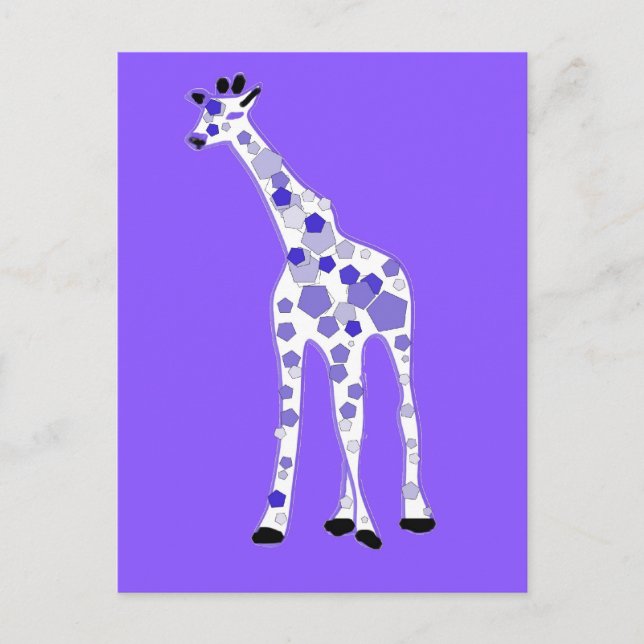 PURPLE Giraffe Postcard (Front)