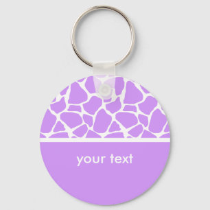 Purple Giraffe Print Customizable Key chain