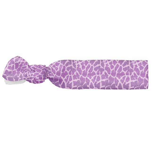 Purple Giraffe Print Elastic Hair Tie (Left)