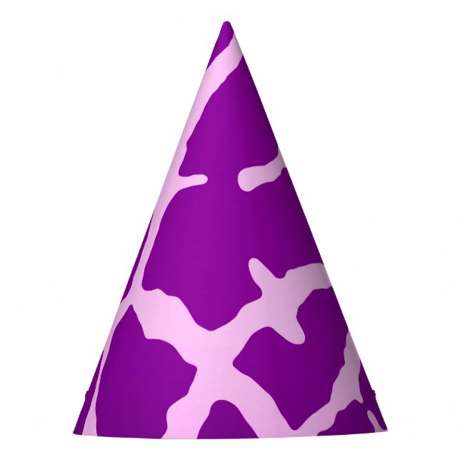 Purple Giraffe Print Party Hat (Front)