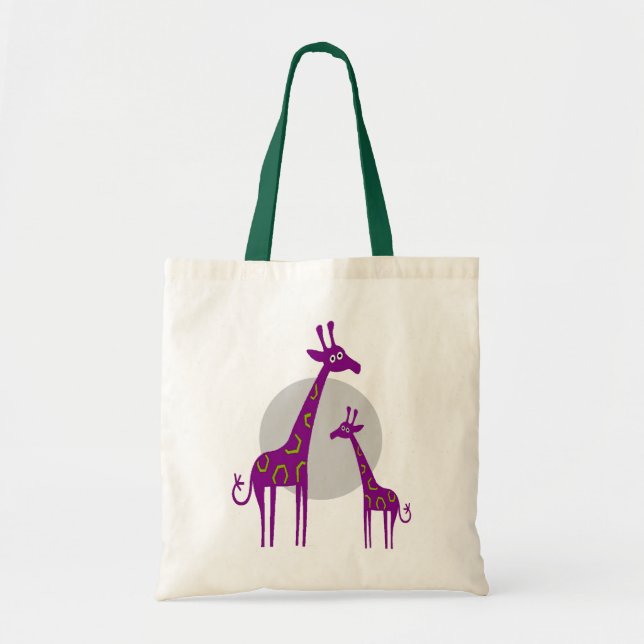 Purple Giraffes Tote Bag (Front)