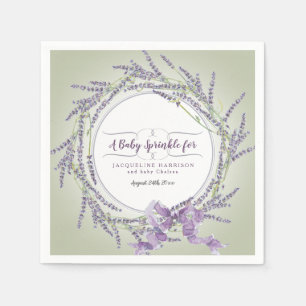 Purple Girl Baby Sprinkle Watercolor Lavender Art Napkins