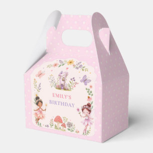 Purple Girl Fairy Garden First Birthday Party Favor Boxes