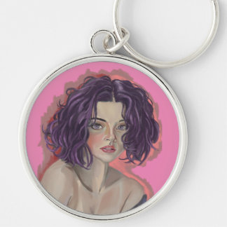 Purple girl keychain