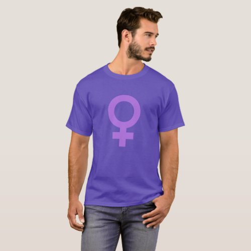 Purple Girl Power Female Symbol T_Shirt