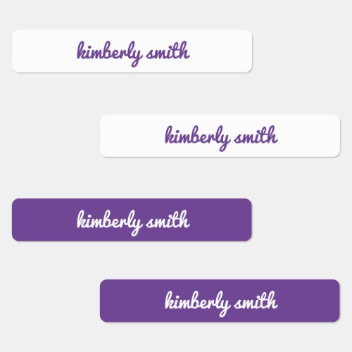 Purple Girl School Name Labels