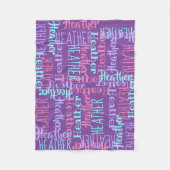 Purple Girls Personalized Custom Name Fleece Blanket (Front)