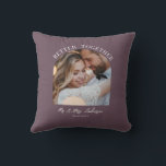 Purple girly arch photo wedding gift home decor throw pillow<br><div class="desc">Better together couple arch photo wedding announcement and gift pillow. Modern elegant unique purple girly design.</div>