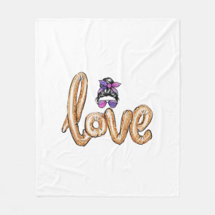 Purple Girly Girl Sunglasses Valentine's Day Love Fleece Blanket