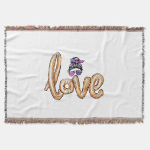 Purple Girly Girl Sunglasses Valentine's Day Love  Throw Blanket