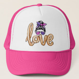 Purple Girly Girl Sunglasses Valentine's Day Love  Trucker Hat