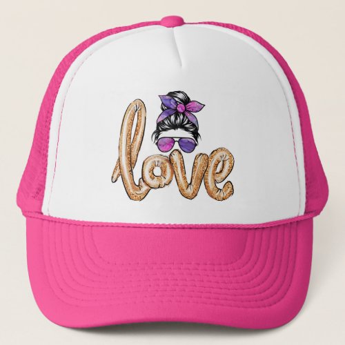 Purple Girly Girl Sunglasses Valentines Day Love  Trucker Hat