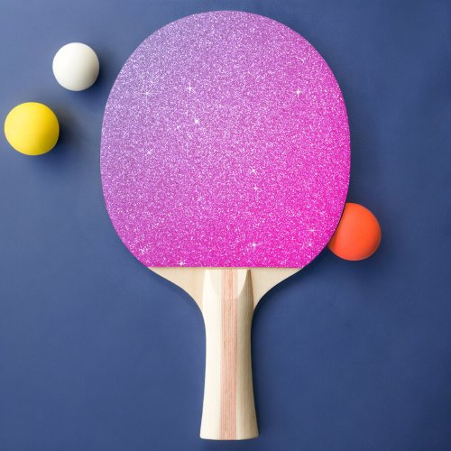 Purple Girly Glitter and Sparkle Ping Pong Paddle