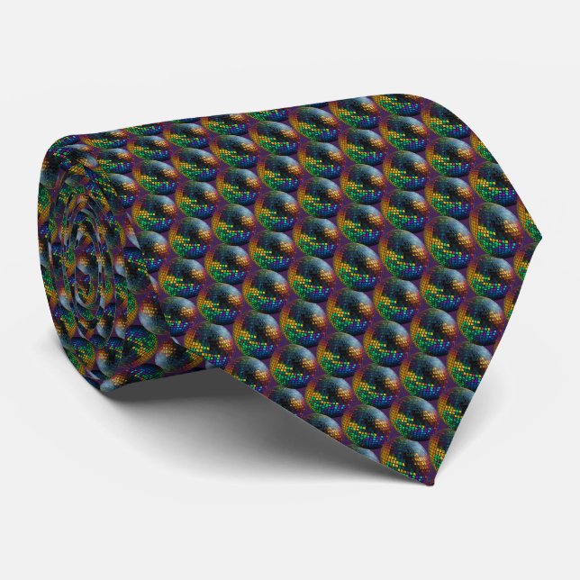 Purple Glam - Disco Ball Neck Tie (Rolled)