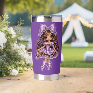 purple glam doll insulated tumbler