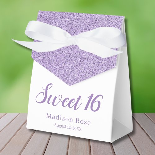 Purple Glam glitter elegant chic Sweet 16 Favor Boxes