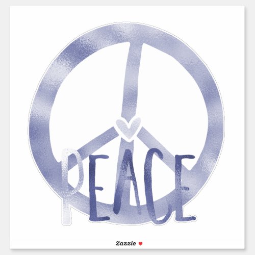 Purple Glam Peace Sign Sticker