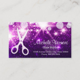 Purple Glamor Hair Stylist Appointment Card
