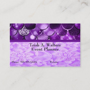 Purple Glamour Event Planner Business Card